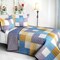 3-Piece Full/Queen Quilt Set, Reversible Patchwork, Vermicelli Quilted, Soft TC Fabric